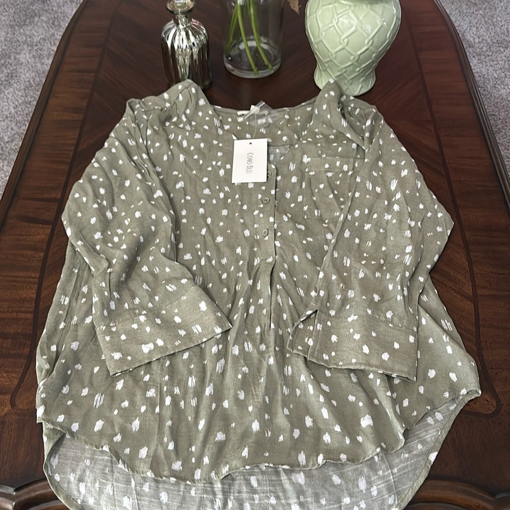 Perfect work blouse sage green